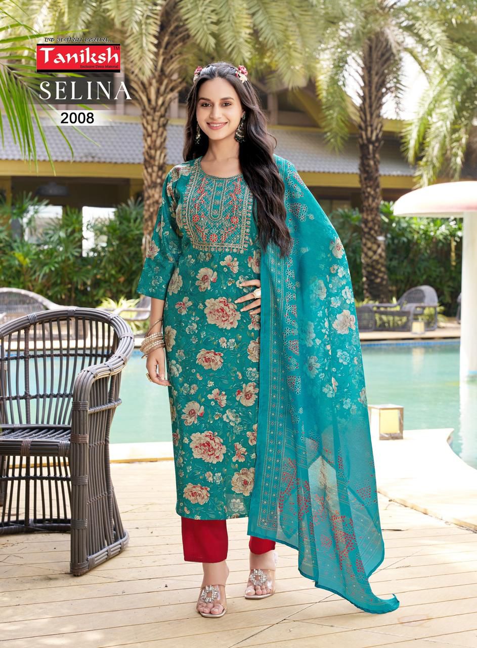 Selina Vol 2 By Taniksh Muslin Printed Kurti With Bottom Dupatta Wholesale Shop In Surat
